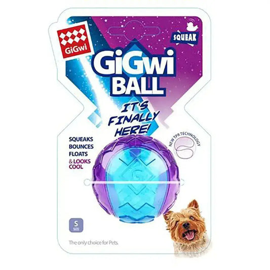 GiGwi Ball - Small Dog Fetch Dog Toy - floats on water and keeps your dog entertained with squeaky sounds and fetch fun.