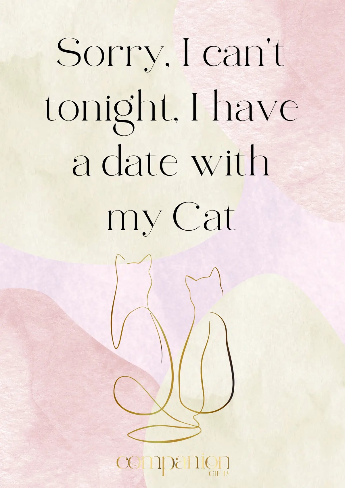 Personalised Cat Gift Card for cat lovers with a custom message